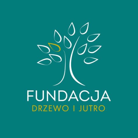 Na zdjęciu logo fundacji Drzewo i Jutro przedstawiające na morskim tle drzewo.